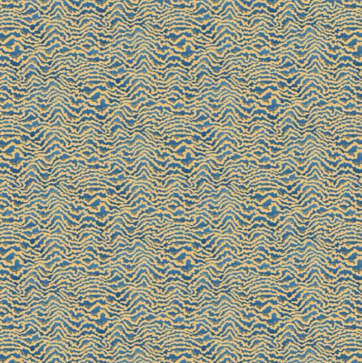 Ohpopsi Contour Wallpaper Denim & Ochre Sample