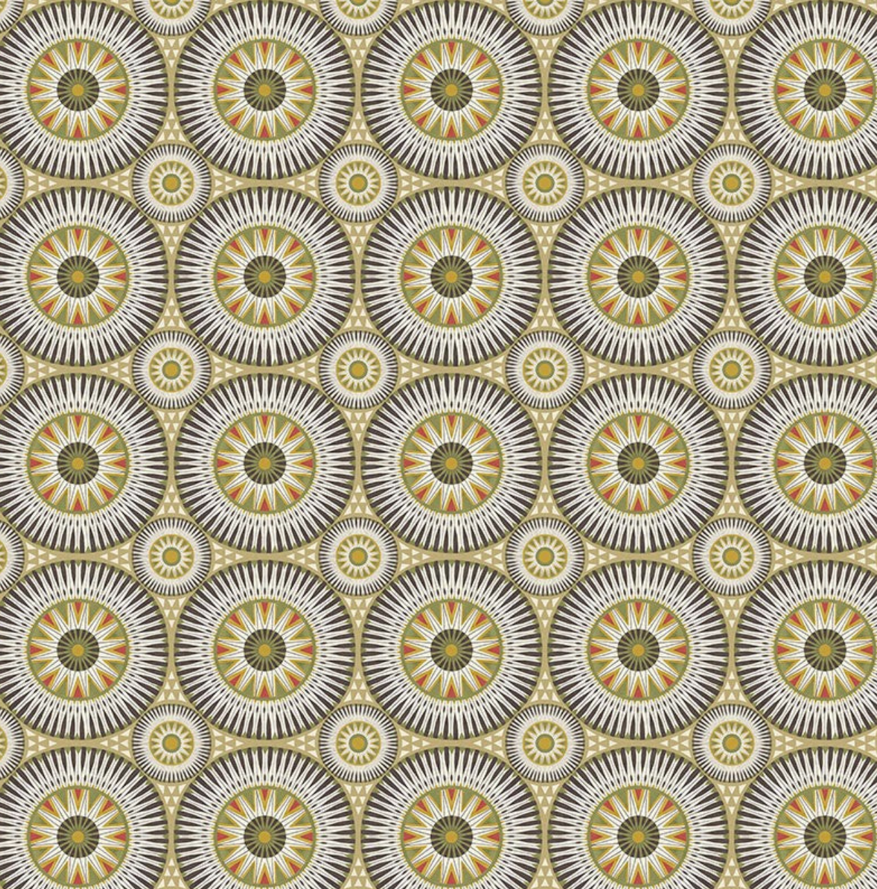 Ohpopsi Large Ellipse Wallpaper Coffee & Olive Sample