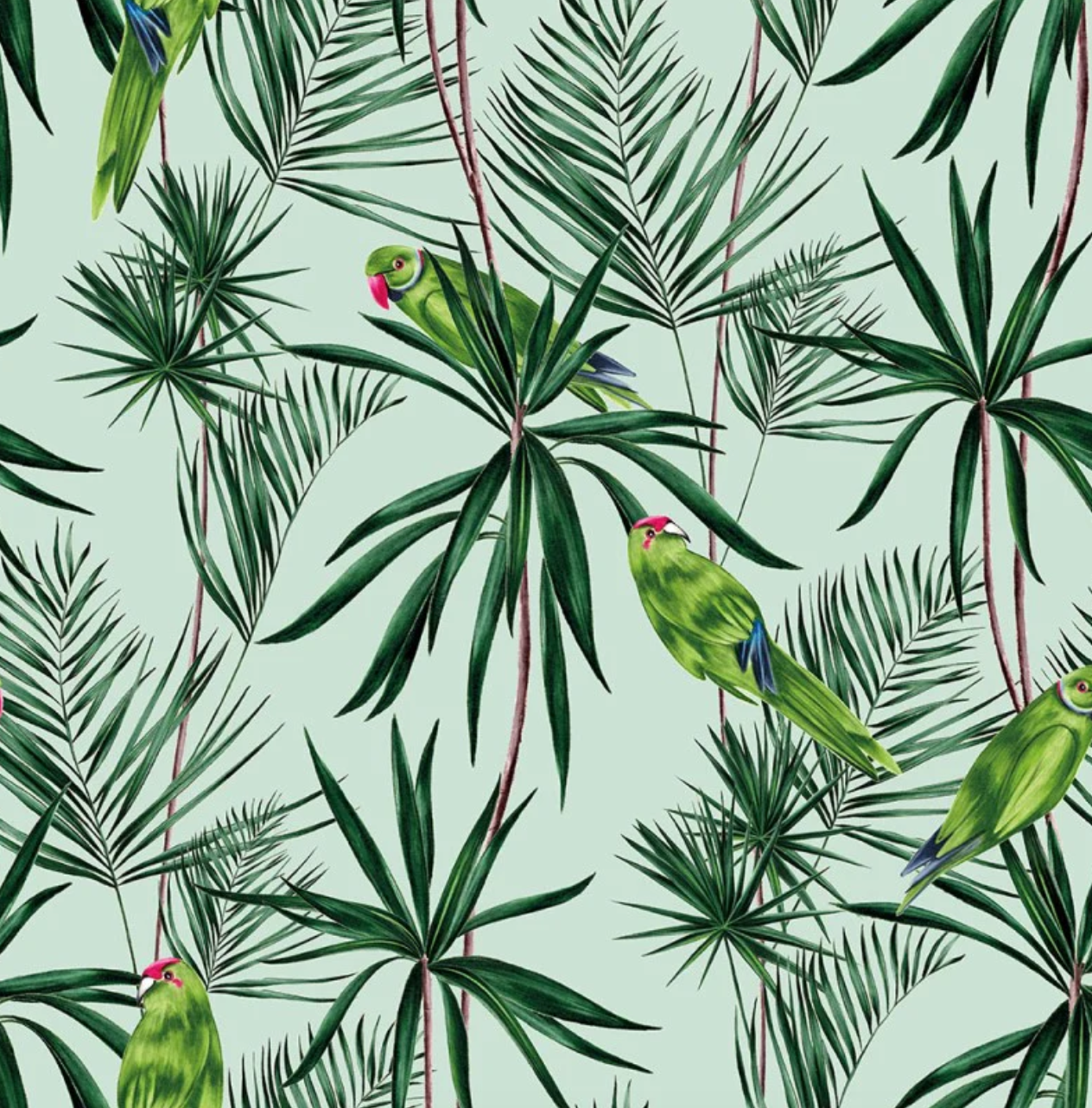 Ohpopsi Paradise Wallpaper Duck Egg Sample