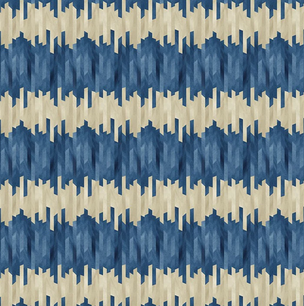 Ohpopsi Strata Wallpaper Indigo Sample