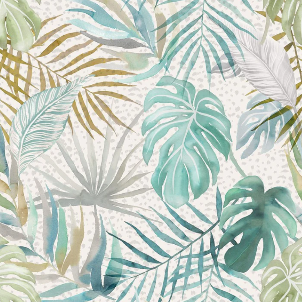 Ohpopsi Tropica Wallpaper Turquoise Sample
