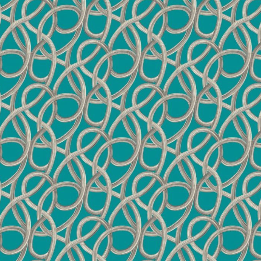 Ohpopsi Twisted Geo Wallpaper Turquoise Sample