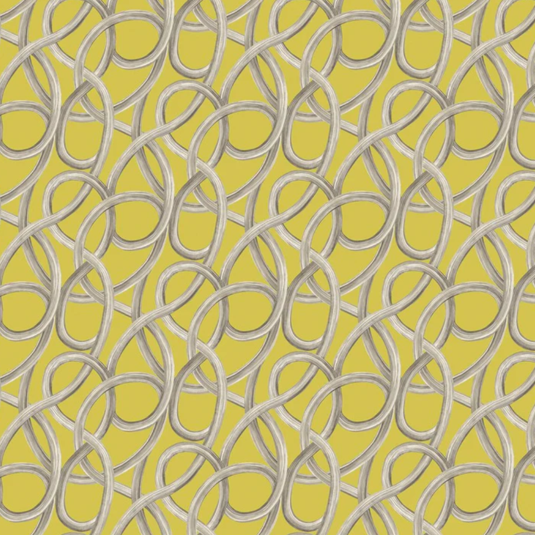 Ohpopsi Twisted Geo Wallpaper Chartreuse Sample