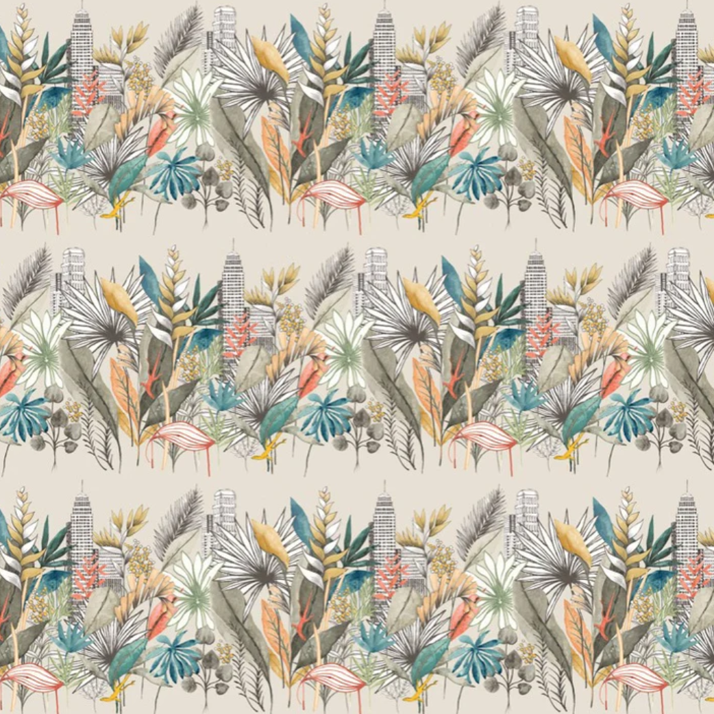 Ohpopsi Urban Tropic Wallpaper Parchment Sample