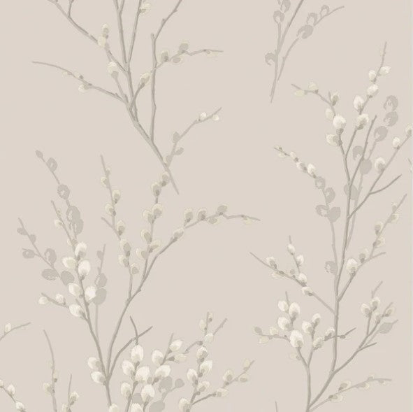 Laura Ashley Pussy Willow Dove Grey Wallpaper Sample