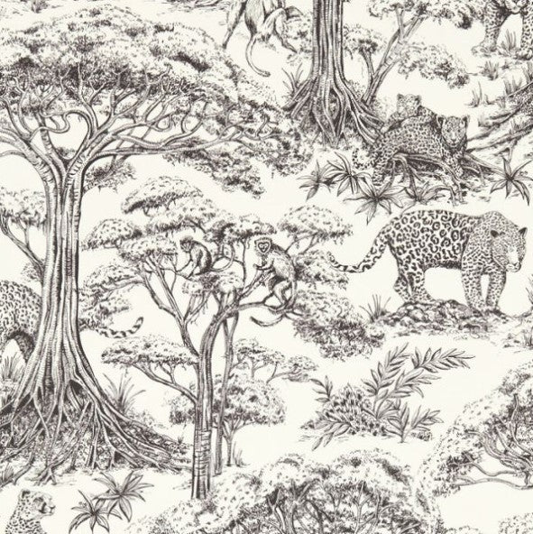 Clarke & Clarke Kisumu Wallpaper - Noir Sample