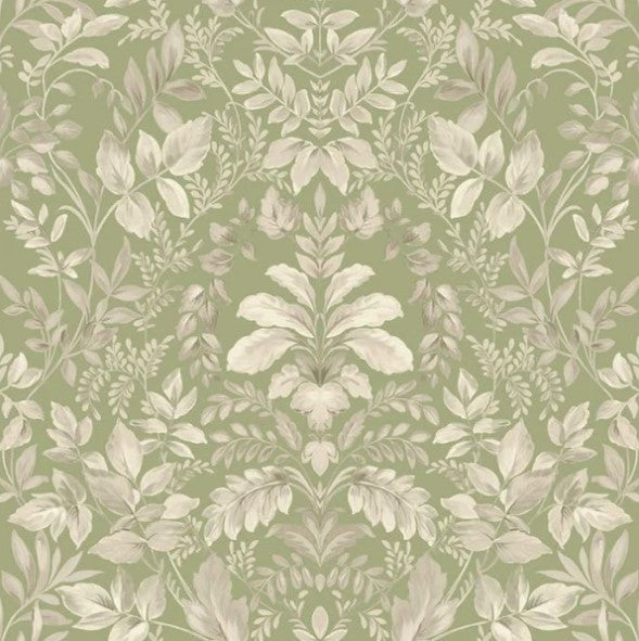 Tavira Leaf Wallpaper - Sage Sample