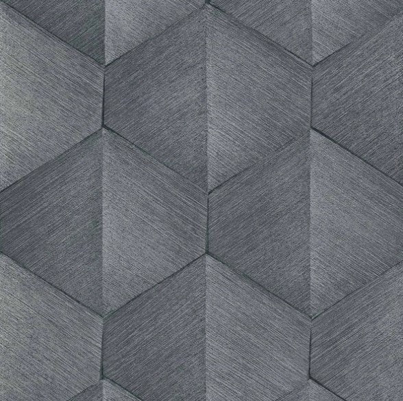 Textured Graphic Geo Wallpaper - Black Sample