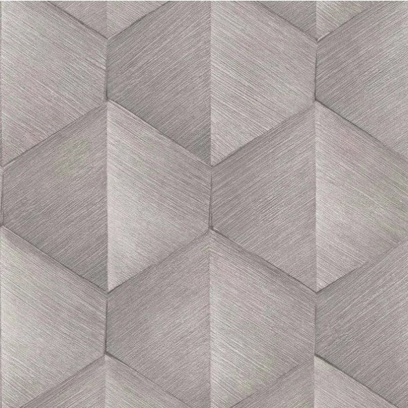 Textured Graphic Geo Wallpaper - Silver Sample