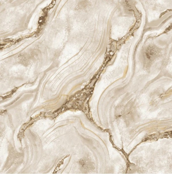 Palmetto Agate Marble Wallpaper Taupe Sample
