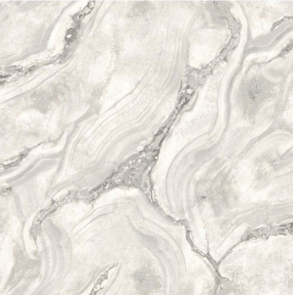 Palmetto Agate Marble Wallpaper Grey Sample