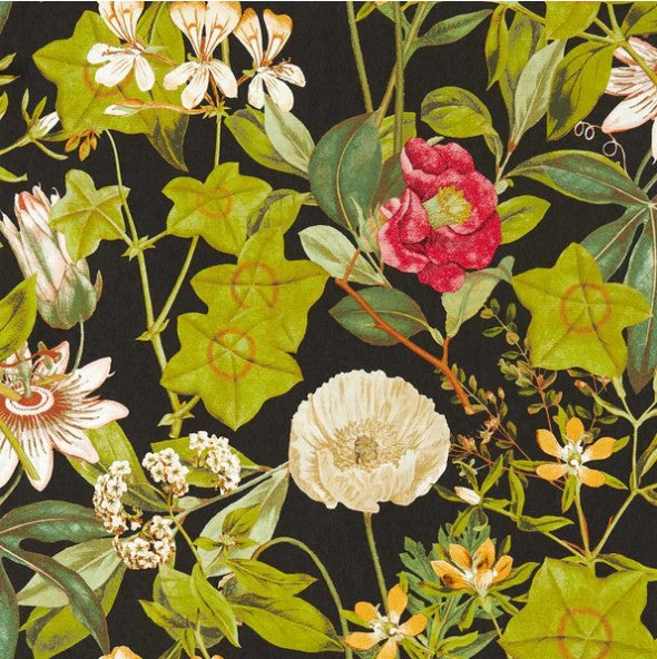 Clarke & Clarke Passiflora Wallpaper - Noir Sample