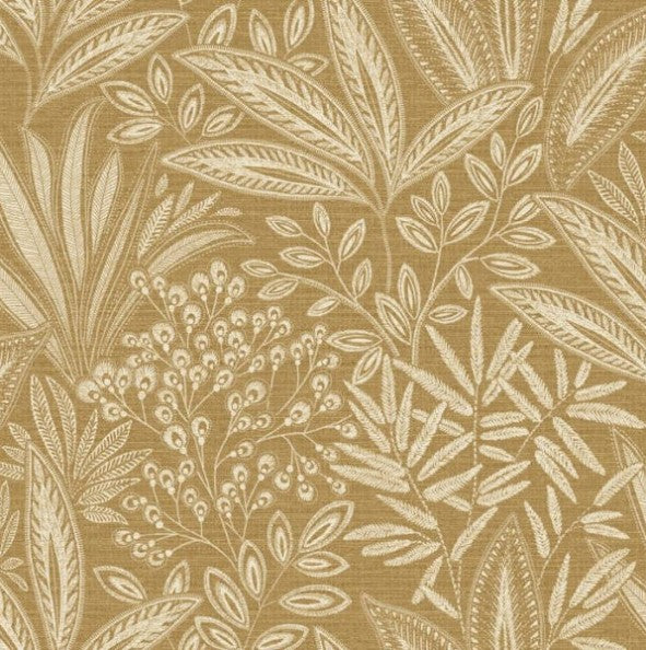 Crown Sahara Leaf Fern Wallpaper - Ochre Sample