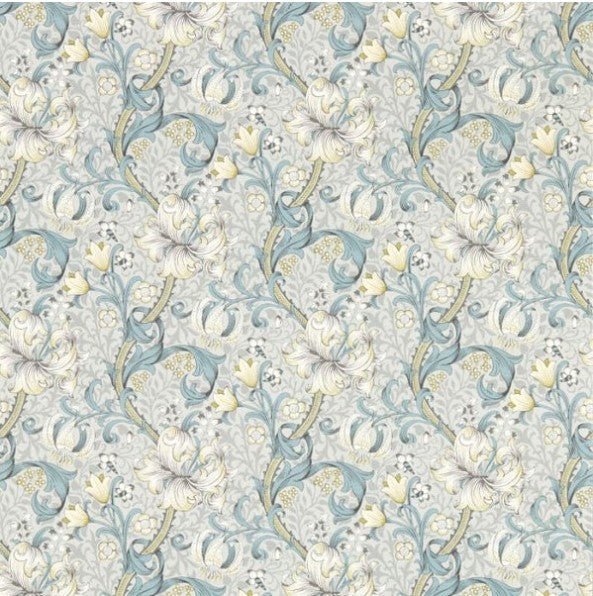 Clarke & Clarke Golden Lily Wallpaper - Slate/Dove Sample