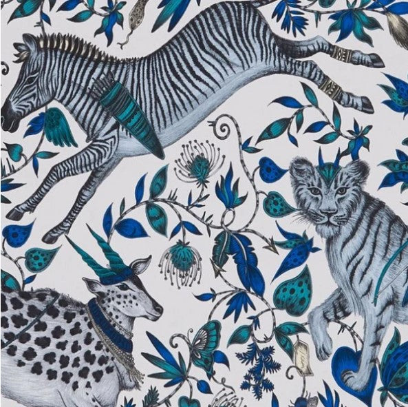 Clarke & Clarke Protea Wallpaper- Blue Sample