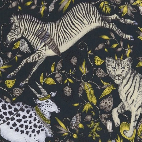 Clarke & Clarke Protea Wallpaper- Charcoal Sample