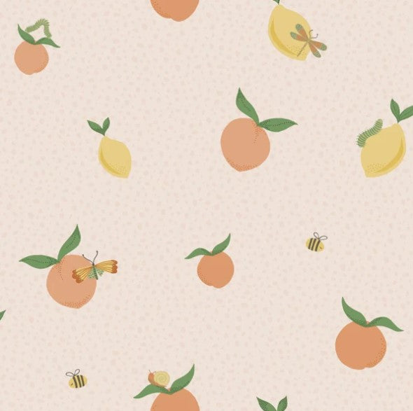 Tutti Fruity Soft Coral/ Orange Wallpaper Sample