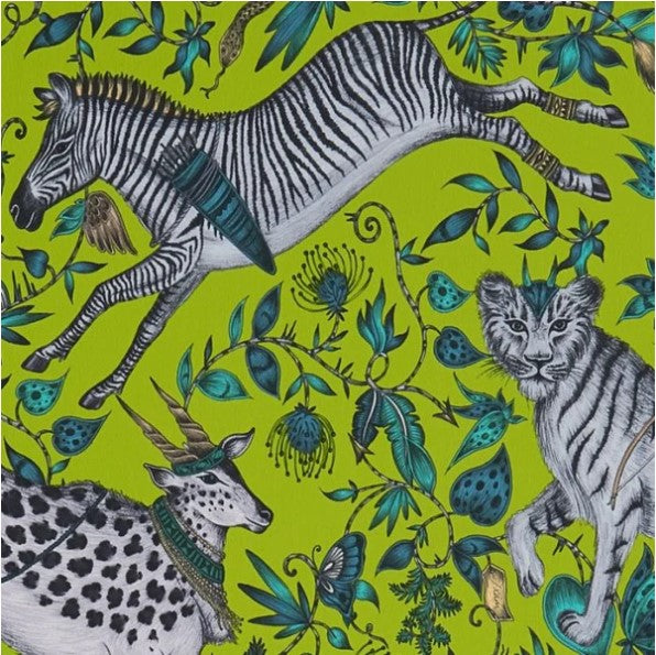 Clarke & Clarke Protea Wallpaper- Lime Sample