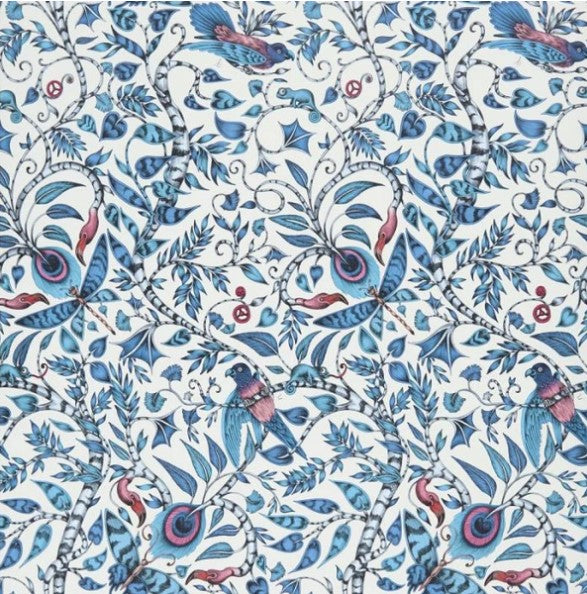 Clarke & Clarke Rousseau Wallpaper - Blue Sample