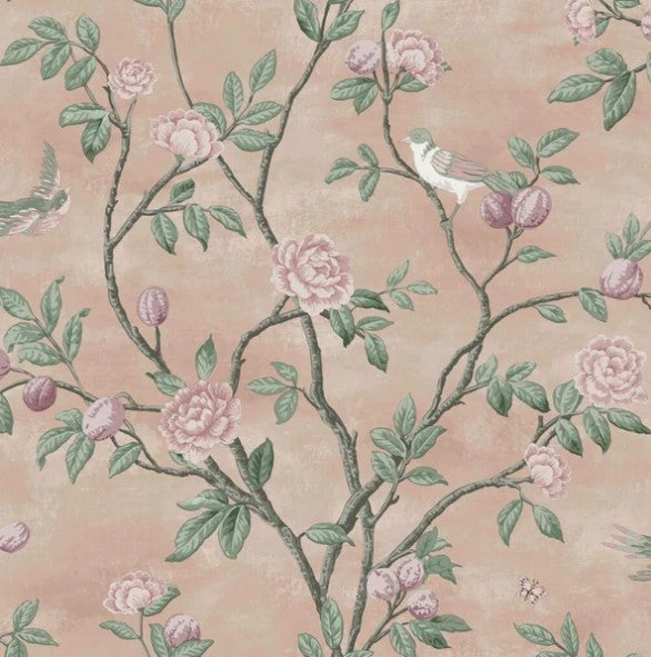 Laura Ashley Eglantine Blush Wallpaper Sample