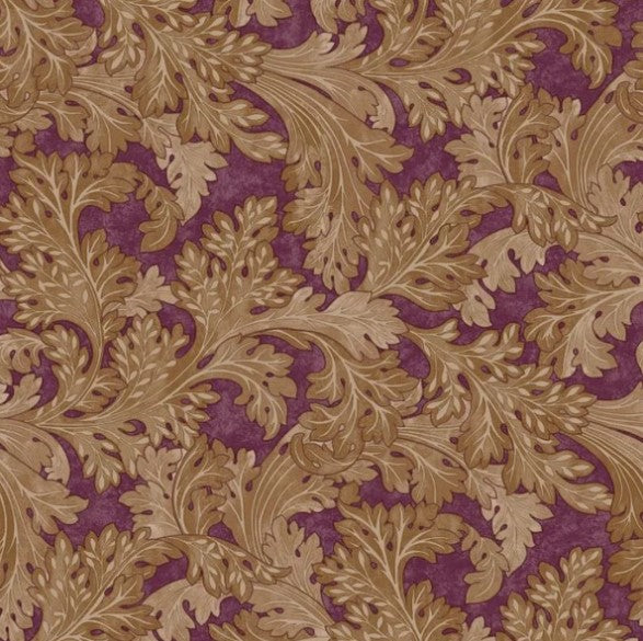 Forenza Leaf Wallpaper - Berry Sample