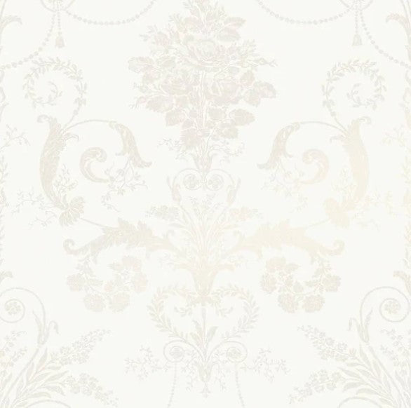 Laura Ashley Josette White Wallpaper Sample
