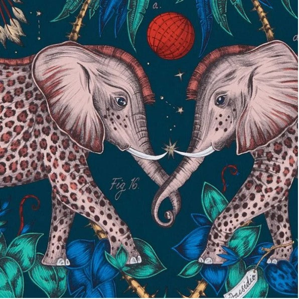 Clarke & Clarke Zambezi Wallpaper- Navy Sample