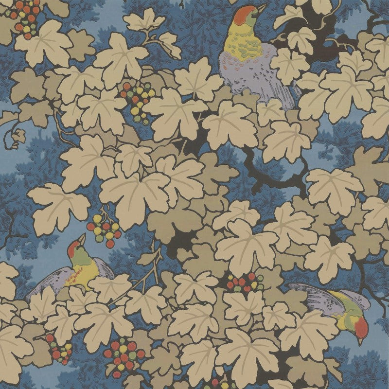Little Greene Vine Wallpaper Sample - Bleu