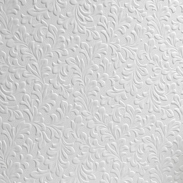 Anaglypta Original Wilton Leaf Wallpaper White (RD314) Sample