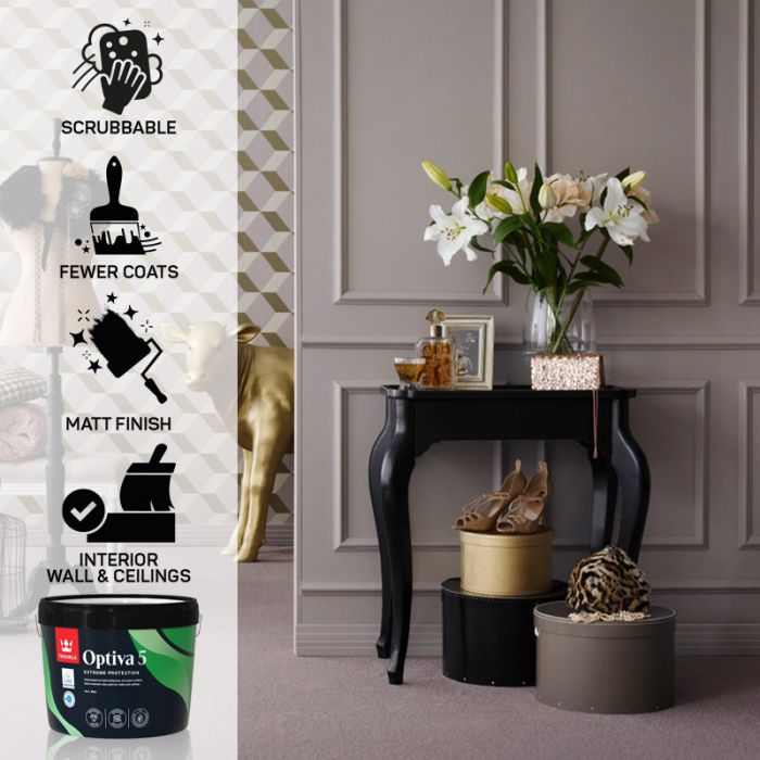 Tikkurila Optiva 5 Scrubbable Matt for Walls & Ceilings - Colour Match
