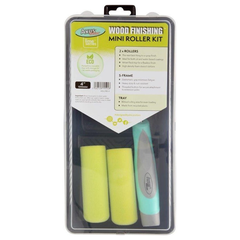 Axus Lime Series Wood Finishing 4" Mini Roller Kit