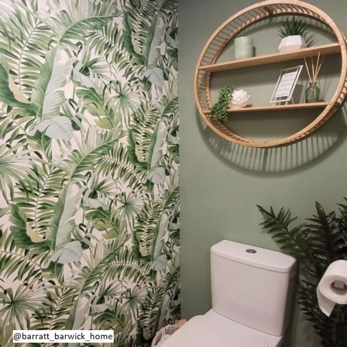 Solstice Tropical Leaf Wallpaper Green