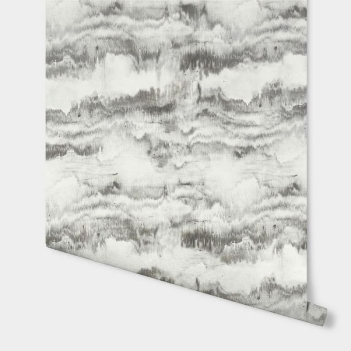 Painted Brushstrokes Mural Canvas Wallpaper - Grey