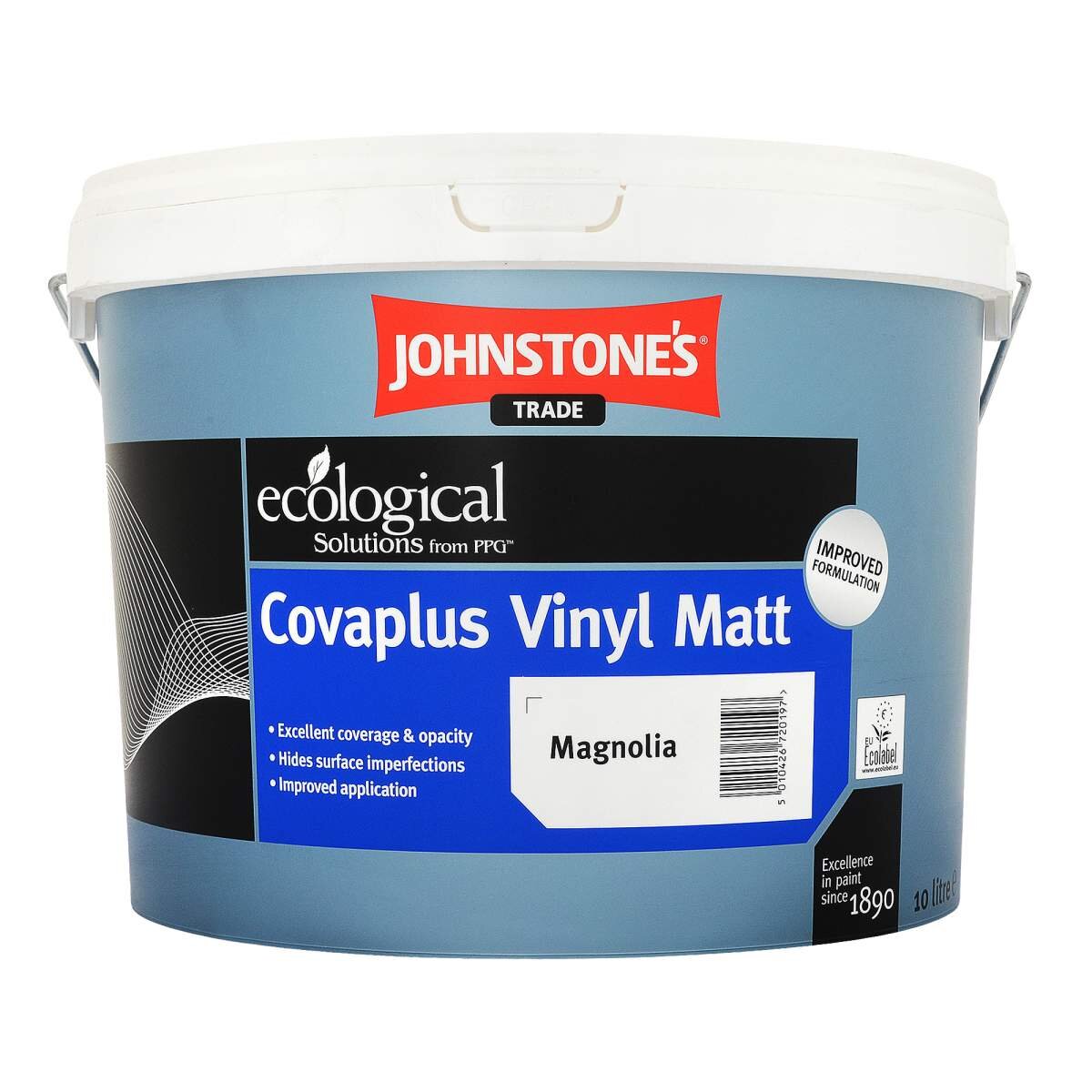Johnstone's Trade Covaplus Vinyl Matt Paint - Brilliant White/Magnolia