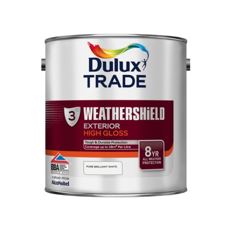 Dulux Trade Weathershield Exterior High Gloss (Oil-Based) - Pure Brilliant White