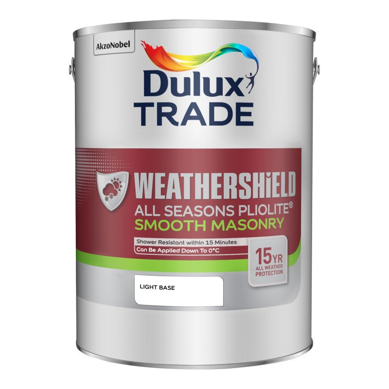 Dulux Trade Weathershield Pliolite Masonry - Designer Colour Match Paint - Pale Slate 5L