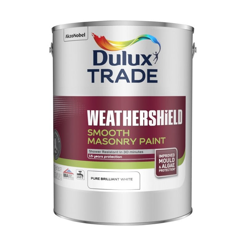 Dulux Trade Weathershield Smooth Masonry Paint - Designer Colour Match Paint - Pebble Beach 5L
