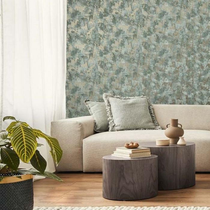 Sierra Metallic Concrete Textured Wallpaper