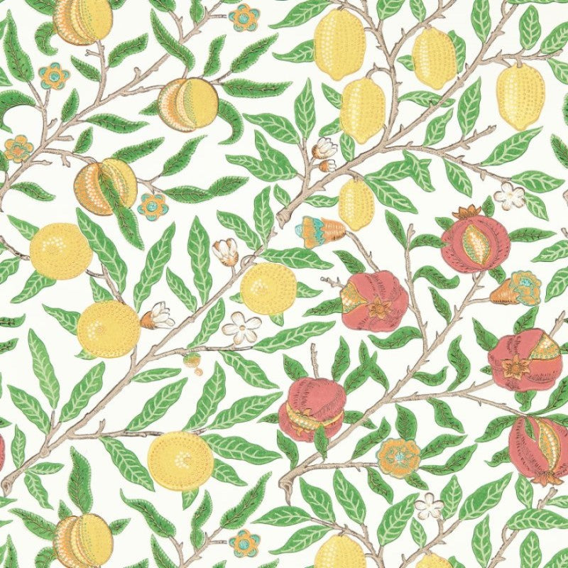 Morris & Co Fruit Wallpaper - Leaf Green/Madder Sample