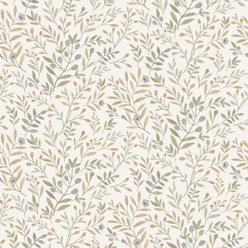 Inia Leafy Trail Wallpaper Neutral Sample