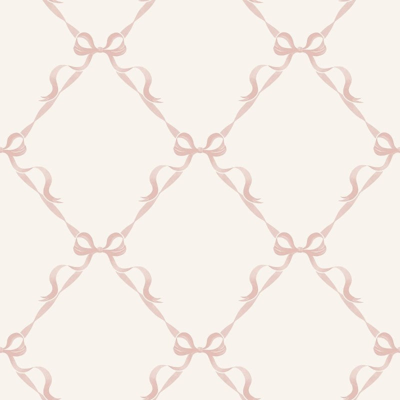 Tied With A Bow Wallpaper - Pink/Cream Sample