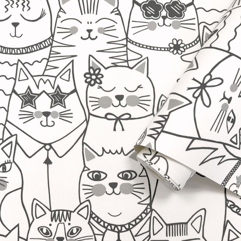 Colour Me Cats Colouring In Wallpaper