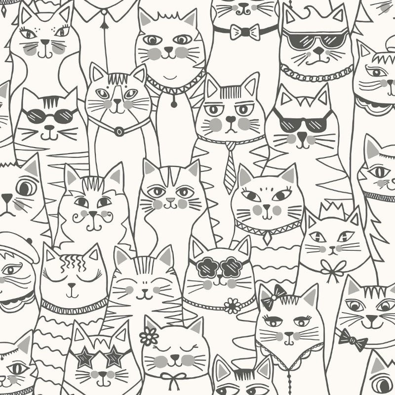 Colour Me Cats Colouring In Wallpaper Sample