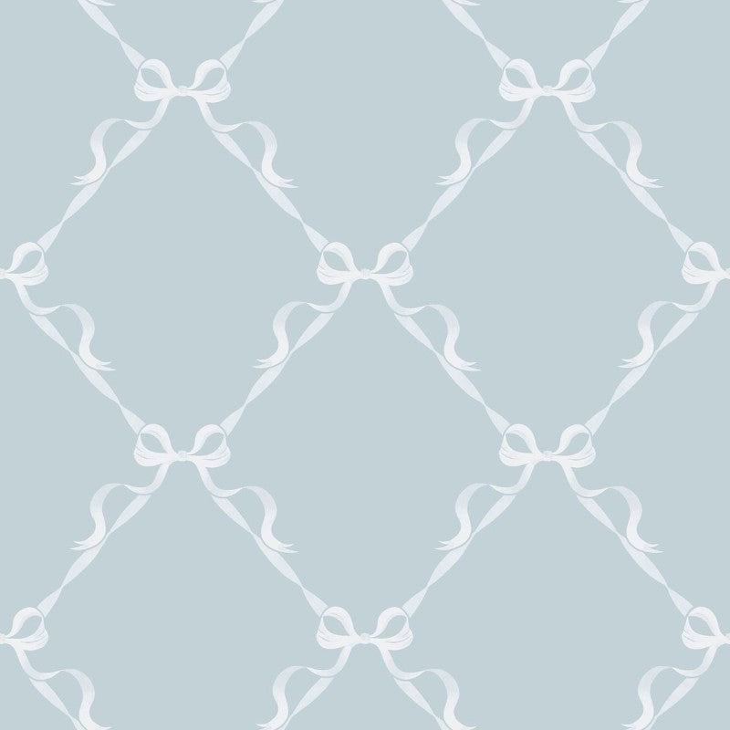Tied With A Bow Wallpaper - Sky Blue Sample