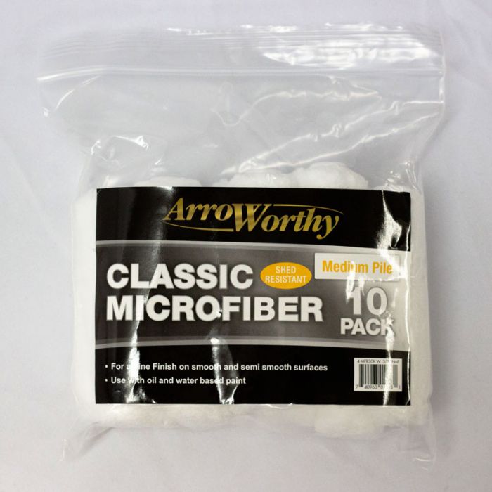 Arroworthy Classic Microfiber 4" Mini Rod Style Roller Sleeve - Pack of 10