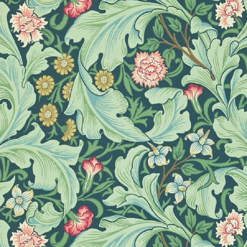 Morris & Co Leicester Wallpaper - Woad/Sage Sample
