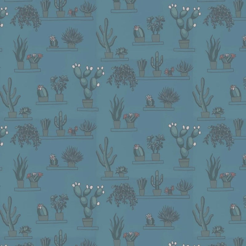 Little Greene Mr Straw’s Greenhouse Wallpaper Sample - Air Force Blue
