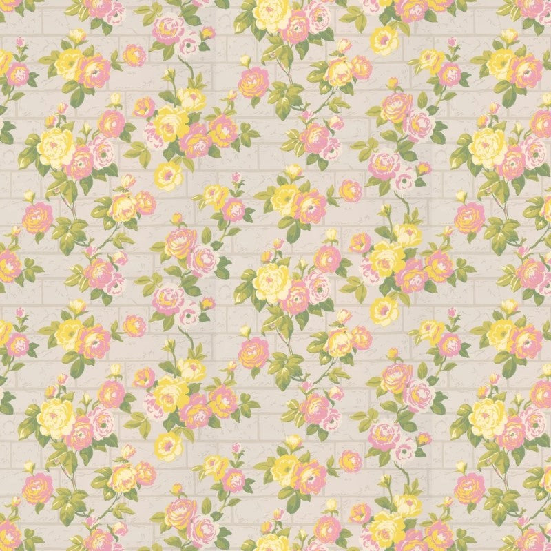 Little Greene Rose Garden Wallpaper Sample - Portland Stone