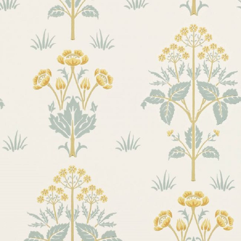 Morris & Co Meadow Sweet Wallpaper - Gold/Slate Sample