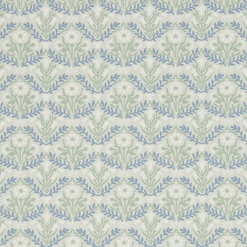 Morris & Co Bellflowers Wallpaper - Grey/Fennel Sample